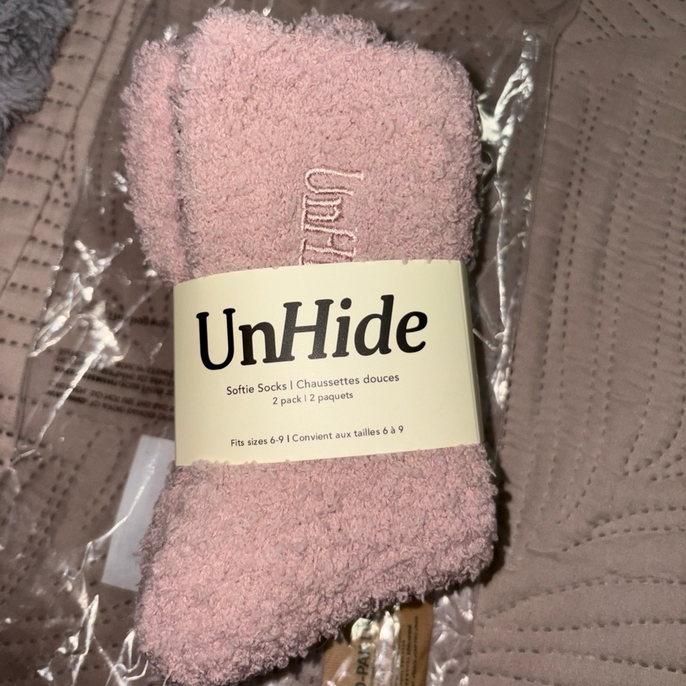 UnHide Softie Socks - Blush Pink Cozy Fuzzy Pair